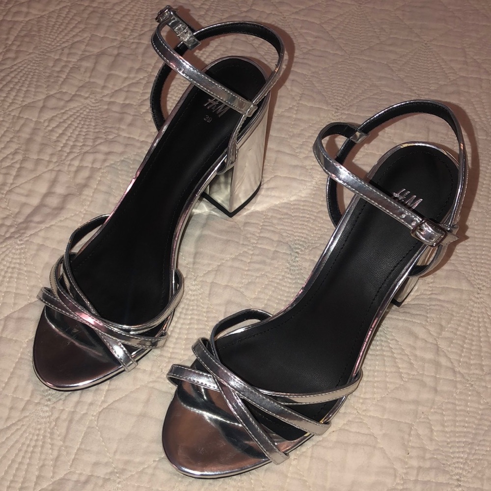 H&M silver strappy sandals